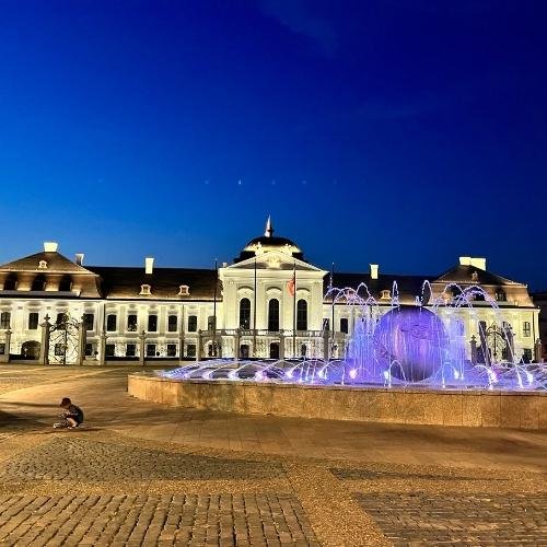 Grassalkovich Palace in Bratislava at night